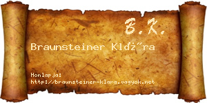 Braunsteiner Klára névjegykártya